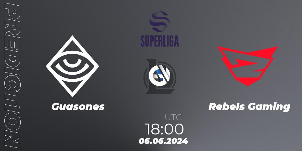 Prognose für das Spiel Guasones VS Rebels Gaming. 06.06.2024 at 18:00. LoL - LVP Superliga Summer 2024