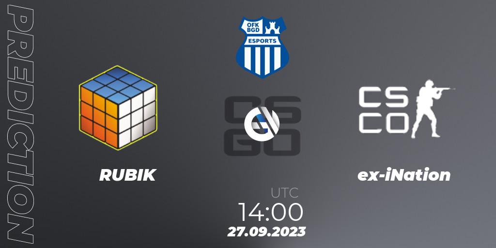 Prognose für das Spiel RUBIK VS ex-iNation. 27.09.2023 at 14:00. Counter-Strike (CS2) - OFK BGD Esports Series #1