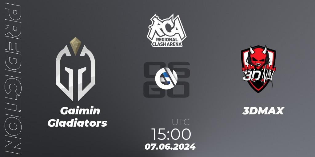 Prognose für das Spiel Gaimin Gladiators VS 3DMAX. 07.06.2024 at 15:00. Counter-Strike (CS2) - Regional Clash Arena Europe