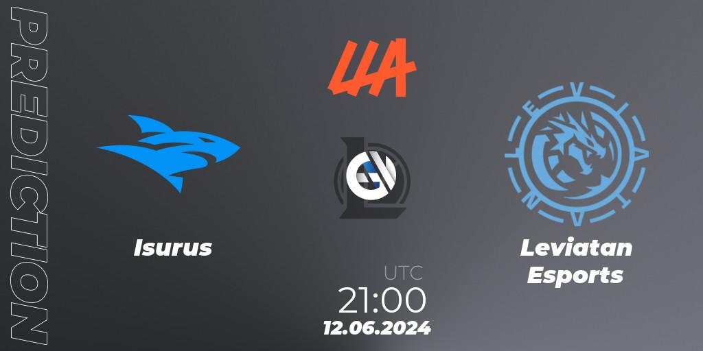 Prognose für das Spiel Isurus VS Leviatan Esports. 12.06.2024 at 21:00. LoL - LLA Closing 2024 - Group Stage