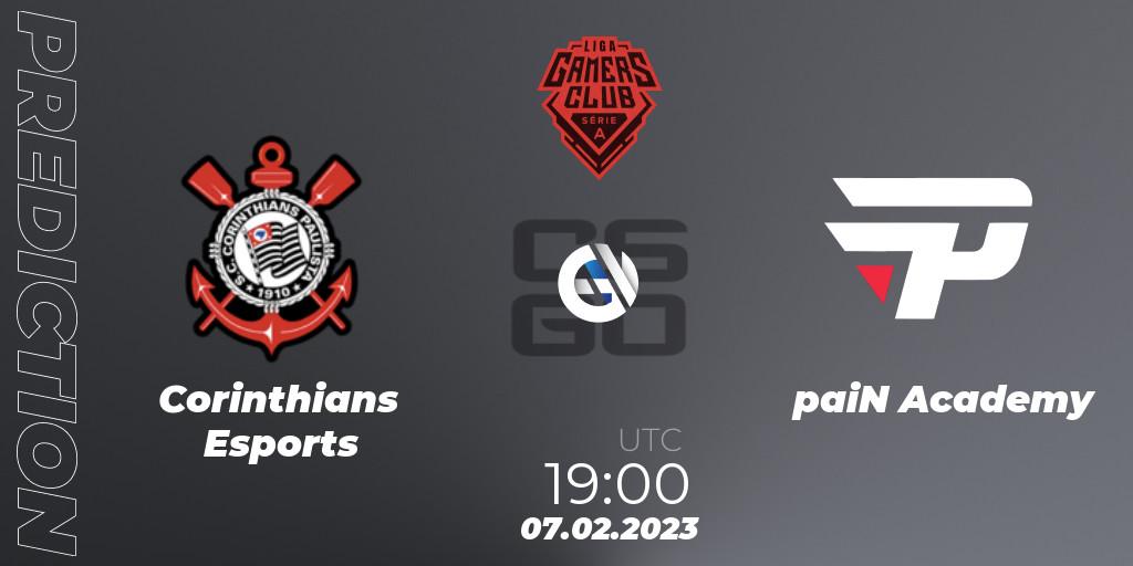 Prognose für das Spiel Corinthians Esports VS paiN Academy. 07.02.23. CS2 (CS:GO) - Gamers Club Liga Série A: January 2023