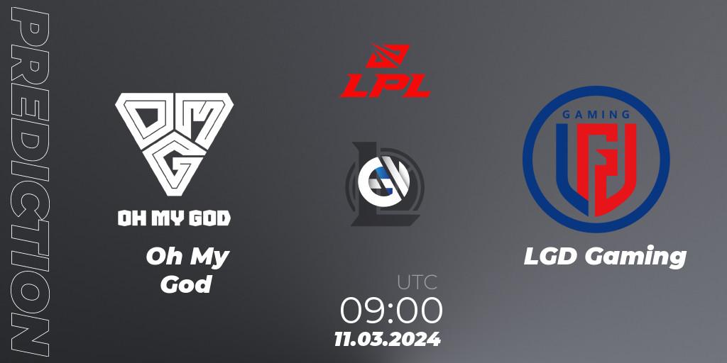 Prognose für das Spiel Oh My God VS LGD Gaming. 11.03.24. LoL - LPL Spring 2024 - Group Stage
