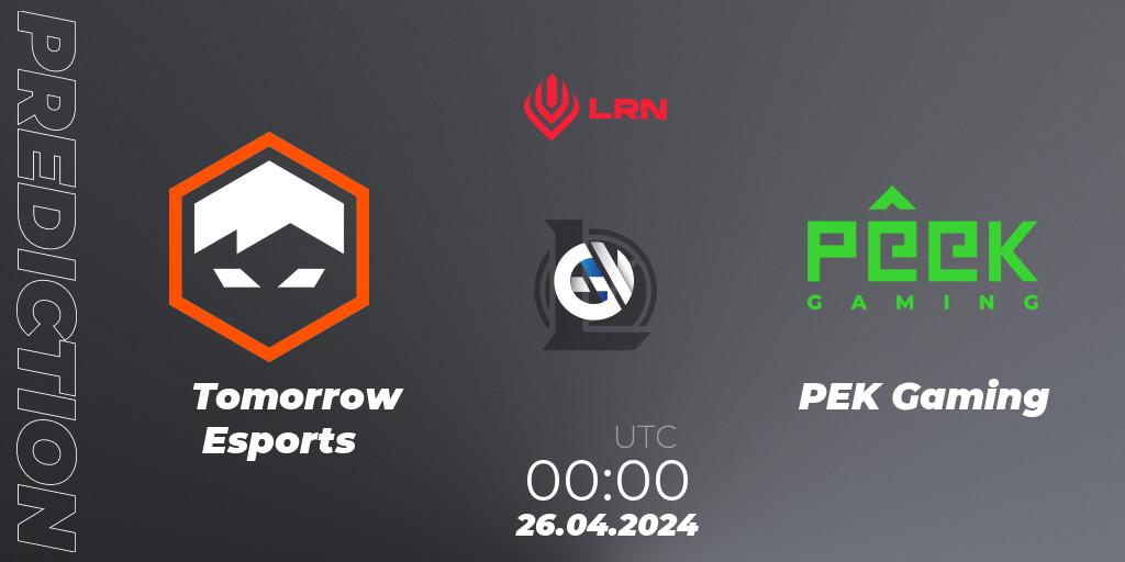 Prognose für das Spiel Tomorrow Esports VS PÊEK Gaming. 26.04.24. LoL - Liga Regional Norte 2024