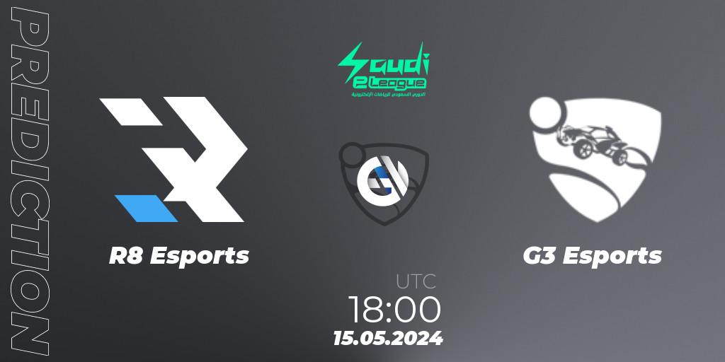 Prognose für das Spiel R8 Esports VS G3 Esports. 15.05.2024 at 18:00. Rocket League - Saudi eLeague 2024 - Major 2: Online Major Phase 1