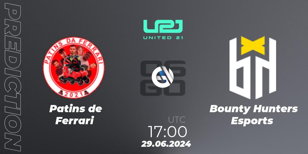 Prognose für das Spiel Patins de Ferrari VS Bounty Hunters Esports. 29.06.2024 at 16:00. Counter-Strike (CS2) - United21 South America Season 1