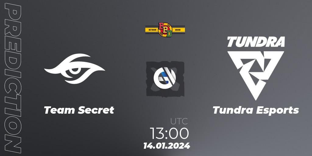 Prognose für das Spiel Team Secret VS Tundra Esports. 14.01.24. Dota 2 - BetBoom Dacha Dubai 2024: WEU Closed Qualifier