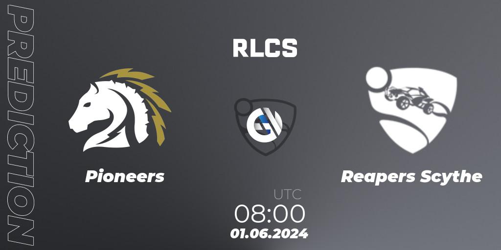 Prognose für das Spiel Pioneers VS Reapers Scythe. 01.06.2024 at 08:00. Rocket League - RLCS 2024 - Major 2: OCE Open Qualifier 6