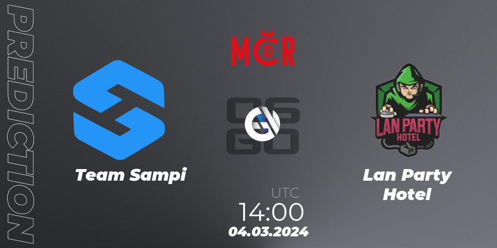 Prognose für das Spiel Team Sampi VS Lan Party Hotel. 04.03.2024 at 14:00. Counter-Strike (CS2) - Tipsport Cup Winter 2024: Online Stage