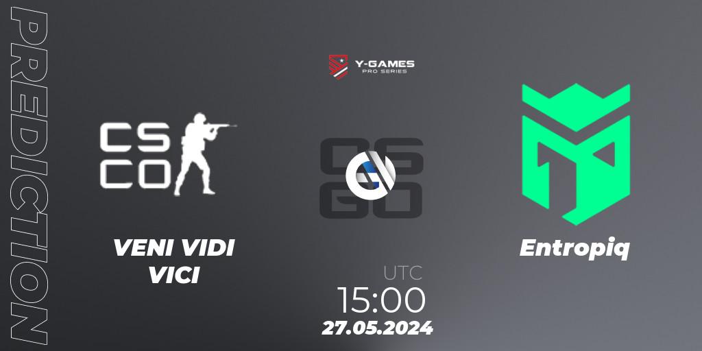 Prognose für das Spiel VENI VIDI VICI VS Entropiq. 27.05.2024 at 15:00. Counter-Strike (CS2) - Y-Games PRO Series 2024