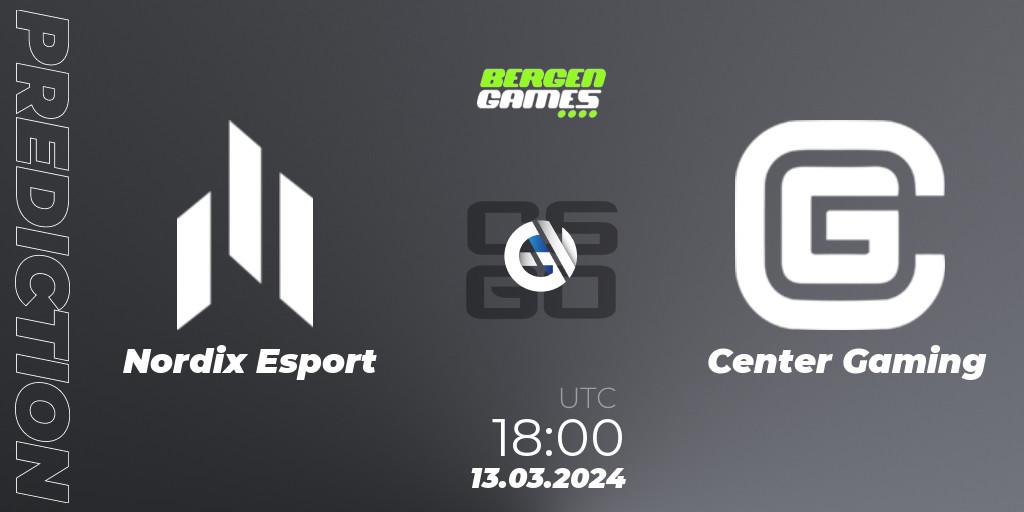 Prognose für das Spiel Nordix Esport VS Center Gaming. 13.03.24. CS2 (CS:GO) - Bergen Games 2024: Online Stage