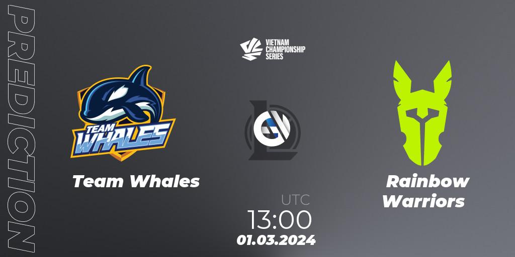 Prognose für das Spiel Team Whales VS Rainbow Warriors. 01.03.24. LoL - VCS Dawn 2024 - Group Stage