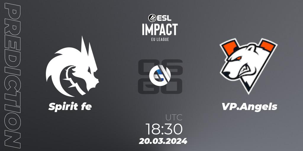 Prognose für das Spiel Spirit fe VS VP.Angels. 20.03.24. CS2 (CS:GO) - ESL Impact League Season 5: Europe