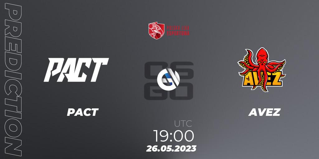 Prognose für das Spiel PACT VS AVEZ. 26.05.23. CS2 (CS:GO) - Polish Esports League 2023 Split 2