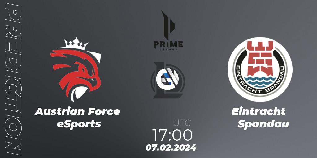 Prognose für das Spiel Austrian Force eSports VS Eintracht Spandau. 07.02.2024 at 17:00. LoL - Prime League Spring 2024 - Group Stage