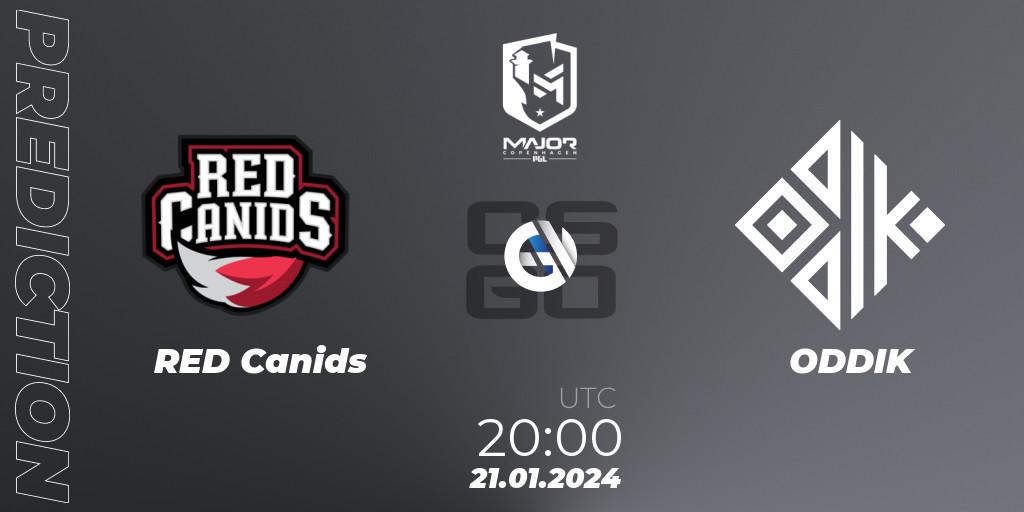 Prognose für das Spiel RED Canids VS ODDIK. 21.01.24. CS2 (CS:GO) - PGL CS2 Major Copenhagen 2024 South America RMR Closed Qualifier