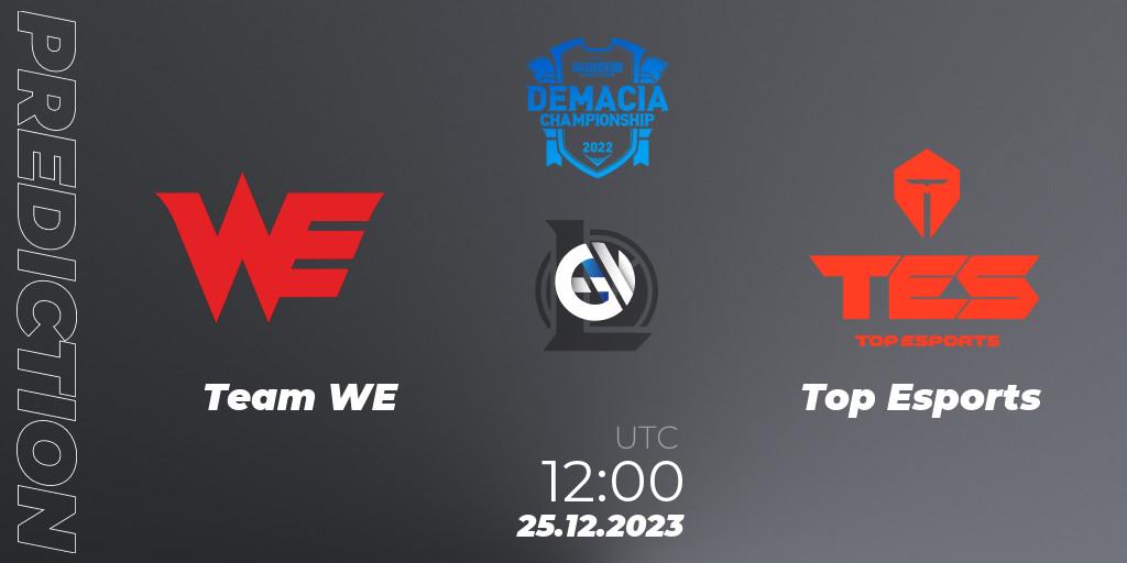Prognose für das Spiel Team WE VS Top Esports. 25.12.23. LoL - Demacia Cup 2023 Group Stage