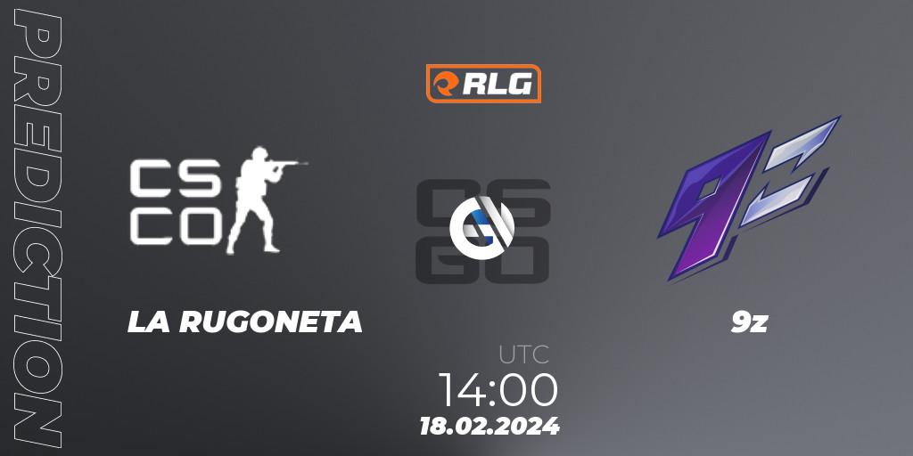 Prognose für das Spiel LA RUGONETA VS 9z. 18.02.24. CS2 (CS:GO) - RES Latin American Series #1