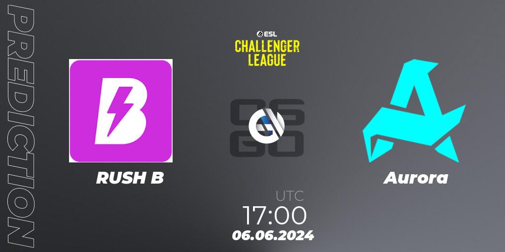 Prognose für das Spiel RUSH B VS Aurora. 06.06.2024 at 17:00. Counter-Strike (CS2) - ESL Challenger League Season 47: Europe