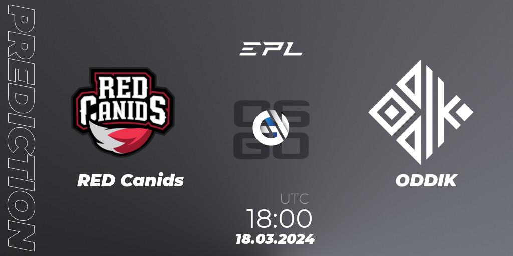 Prognose für das Spiel RED Canids VS ODDIK. 18.03.24. CS2 (CS:GO) - EPL World Series: Americas Season 7