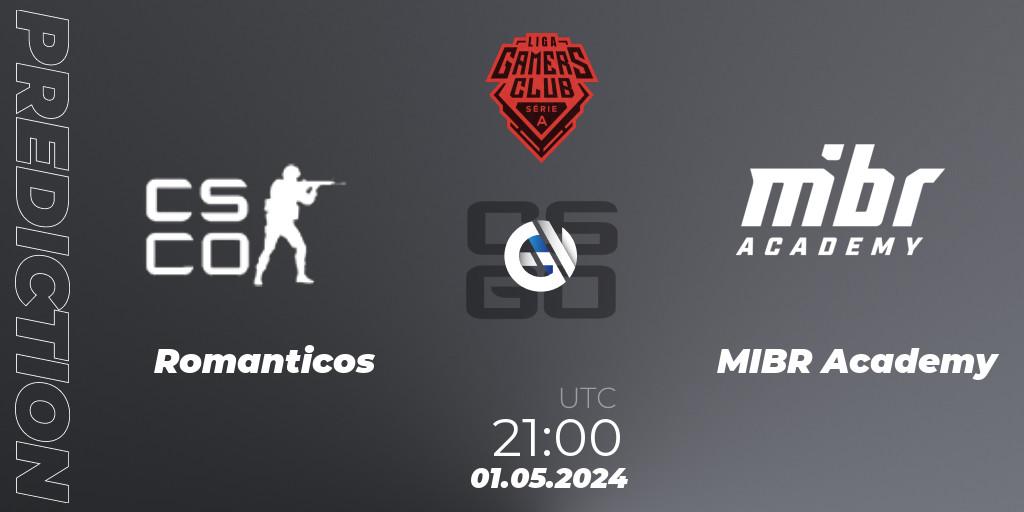 Prognose für das Spiel Romanticos VS MIBR Academy. 01.05.24. CS2 (CS:GO) - Gamers Club Liga Série A: April 2024