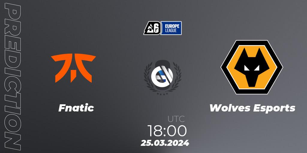 Prognose für das Spiel Fnatic VS Wolves Esports. 25.03.24. Rainbow Six - Europe League 2024 - Stage 1