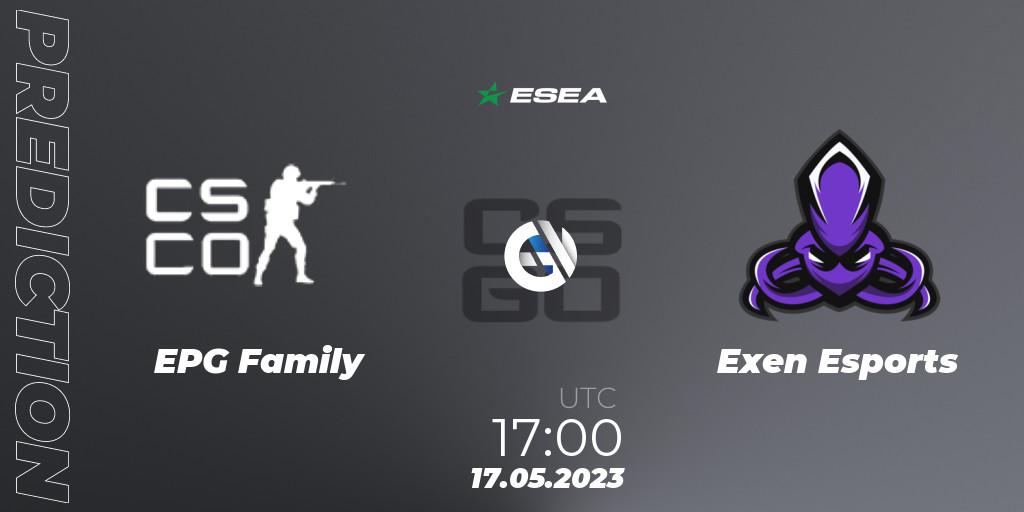 Prognose für das Spiel EPG Family VS Exen Esports. 17.05.23. CS2 (CS:GO) - ESEA Season 45: Advanced Division - Europe