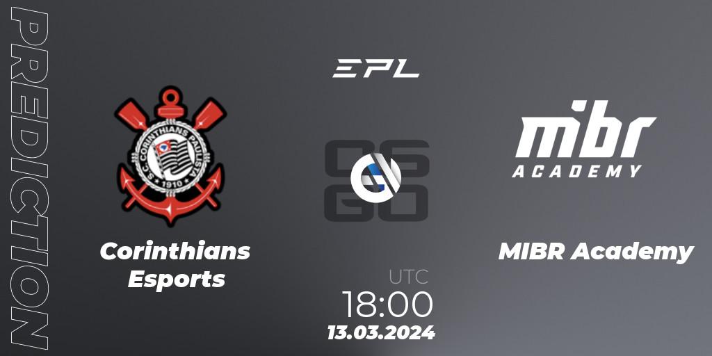 Prognose für das Spiel Corinthians Esports VS MIBR Academy. 13.03.24. CS2 (CS:GO) - EPL World Series: Americas Season 7