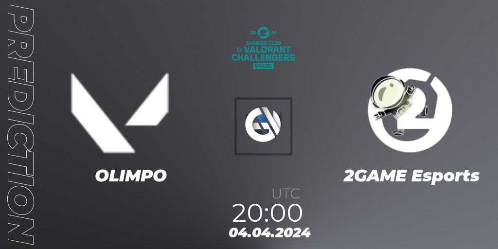 Prognose für das Spiel OLIMPO VS 2GAME Esports. 04.04.2024 at 20:00. VALORANT - VALORANT Challengers Brazil 2024: Split 1