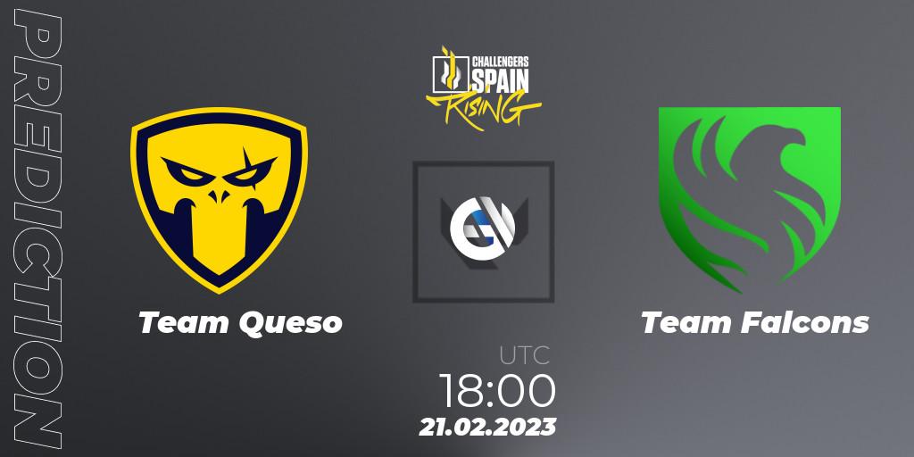 Prognose für das Spiel Team Queso VS Falcons. 21.02.2023 at 18:15. VALORANT - VALORANT Challengers 2023 Spain: Rising Split 1