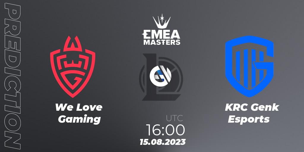 Prognose für das Spiel We Love Gaming VS KRC Genk Esports. 15.08.23. LoL - EMEA Masters Summer 2023