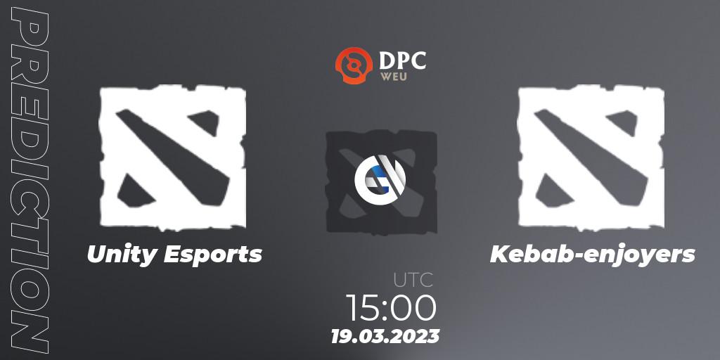 Prognose für das Spiel Unity Esports VS Kebab-enjoyers. 19.03.2023 at 13:38. Dota 2 - DPC 2023 Tour 2: WEU Closed Qualifier