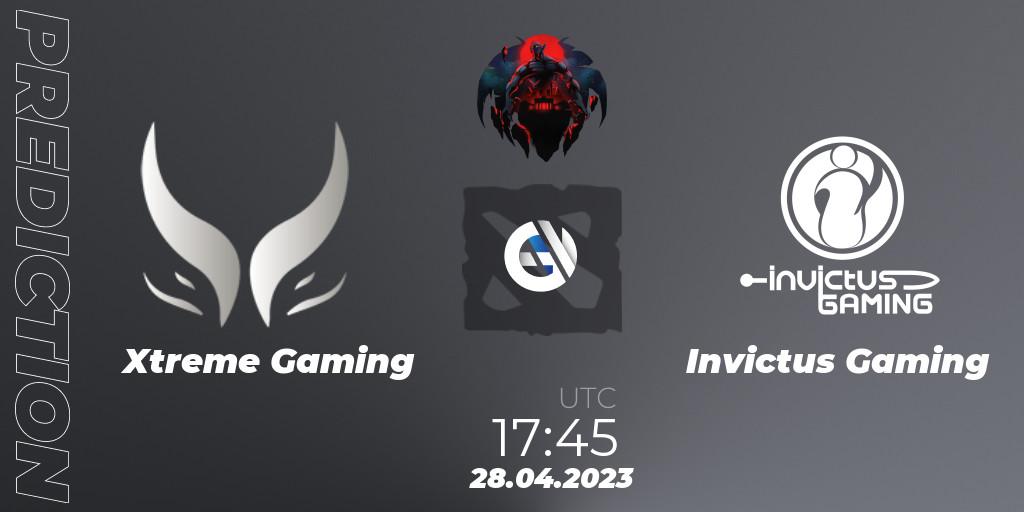 Prognose für das Spiel Xtreme Gaming VS Invictus Gaming. 28.04.23. Dota 2 - The Berlin Major 2023 ESL - Group Stage