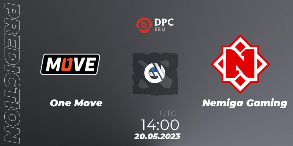Prognose für das Spiel One Move VS Nemiga Gaming. 20.05.23. Dota 2 - DPC 2023 Tour 3: EEU Division I (Upper)
