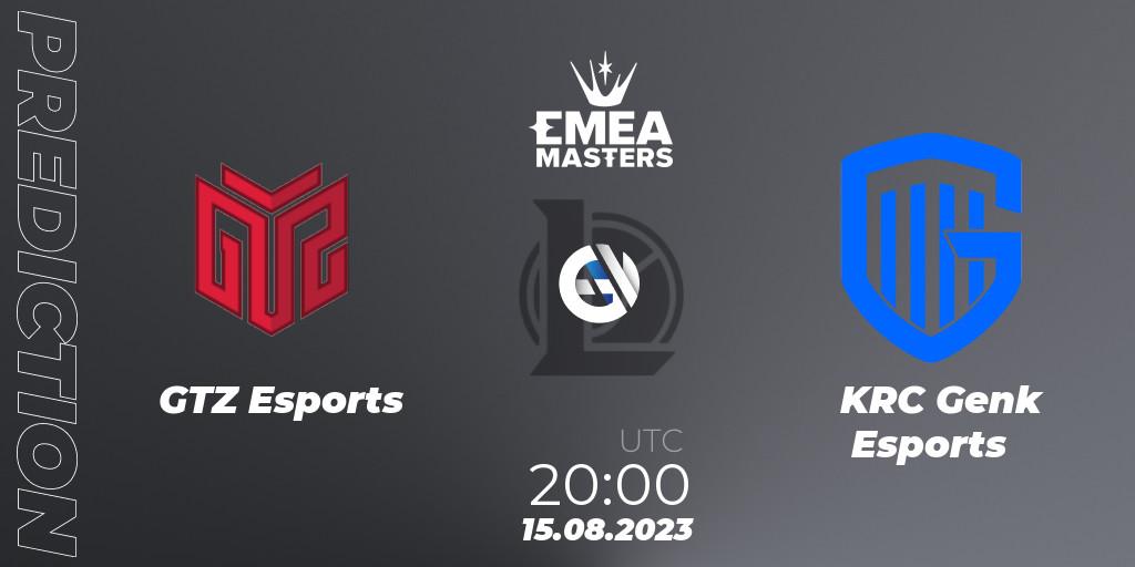 Prognose für das Spiel GTZ Esports VS KRC Genk Esports. 15.08.2023 at 20:00. LoL - EMEA Masters Summer 2023
