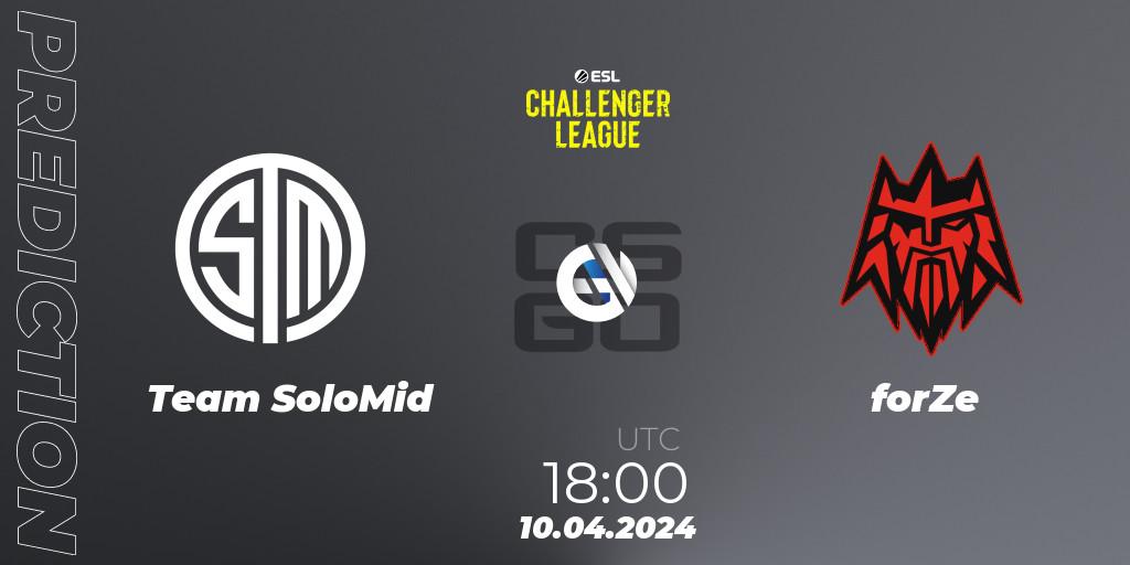 Prognose für das Spiel Team SoloMid VS forZe. 10.04.24. CS2 (CS:GO) - ESL Challenger League Season 47: Europe