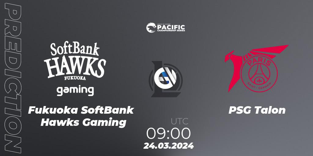 Prognose für das Spiel Fukuoka SoftBank Hawks Gaming VS PSG Talon. 24.03.24. LoL - PCS Playoffs Spring 2024