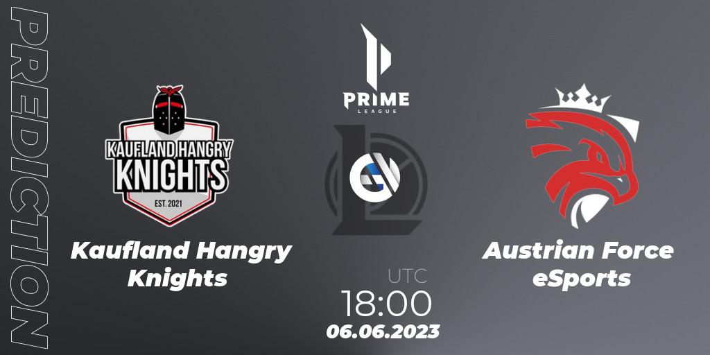 Prognose für das Spiel Kaufland Hangry Knights VS Austrian Force eSports. 06.06.2023 at 18:00. LoL - Prime League 2nd Division Summer 2023