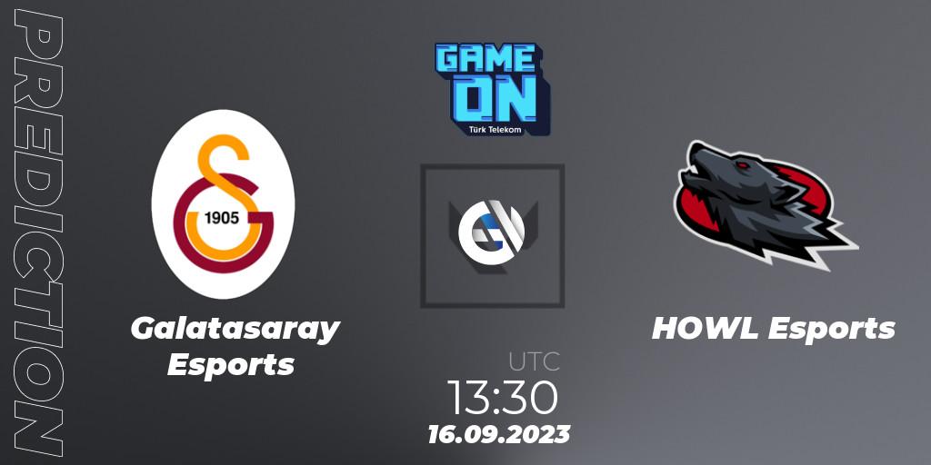 Prognose für das Spiel Galatasaray Esports VS HOWL Esports. 16.09.2023 at 13:30. VALORANT - GAMEON VALORANT Tournament
