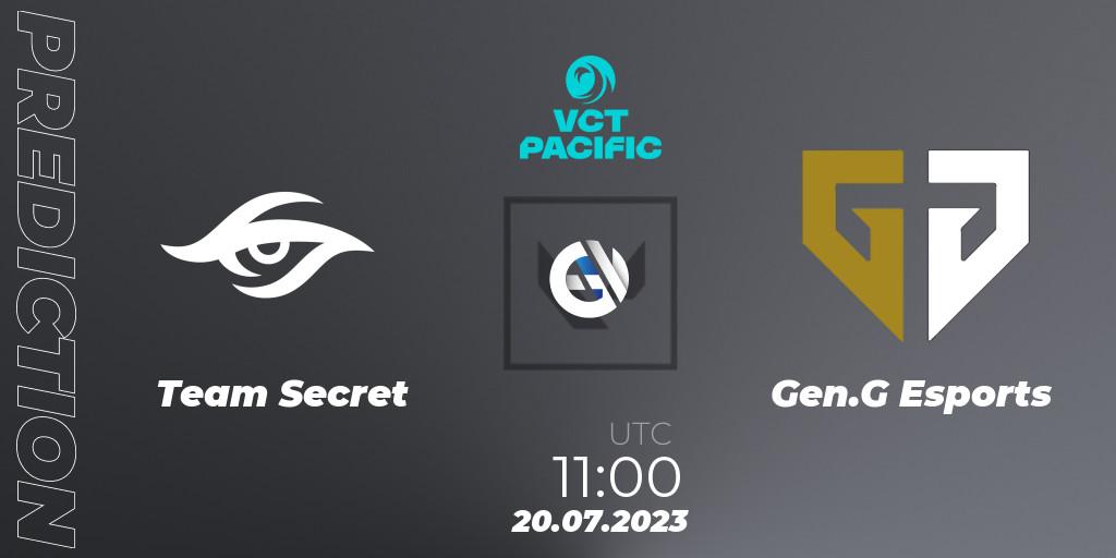 Prognose für das Spiel Team Secret VS Gen.G Esports. 20.07.2023 at 12:00. VALORANT - VALORANT Champions Tour 2023: Pacific Last Chance Qualifier