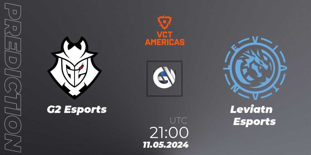 Prognose für das Spiel G2 Esports VS Leviatán Esports. 11.05.2024 at 21:00. VALORANT - VCT 2024: Americas League - Stage 1