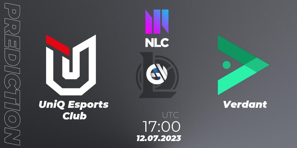Prognose für das Spiel UniQ Esports Club VS Verdant. 12.07.23. LoL - NLC Summer 2023 - Group Stage