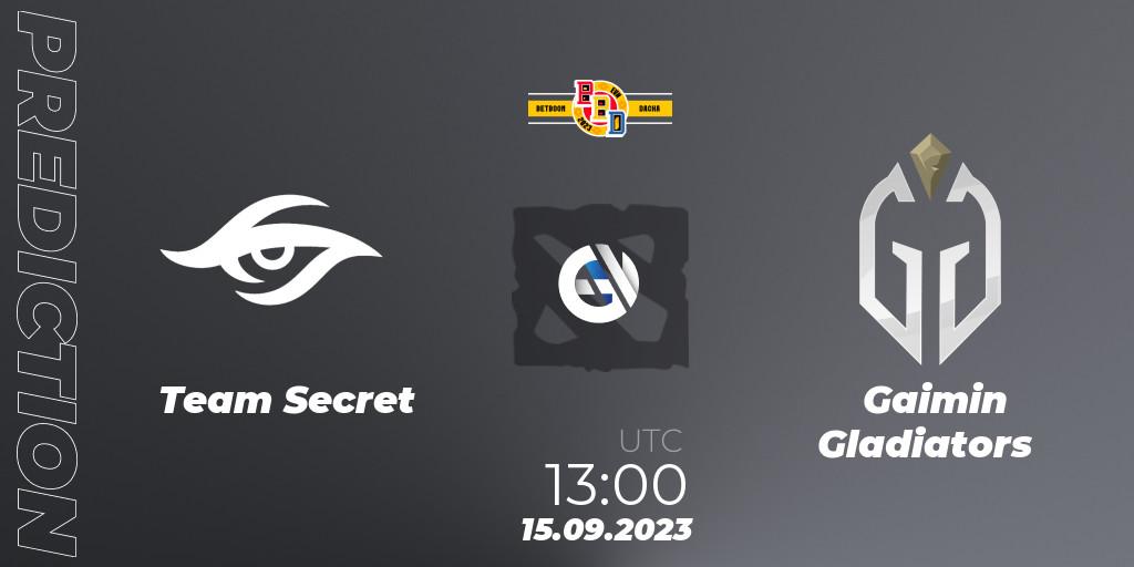 Prognose für das Spiel Team Secret VS Gaimin Gladiators. 15.09.23. Dota 2 - BetBoom Dacha