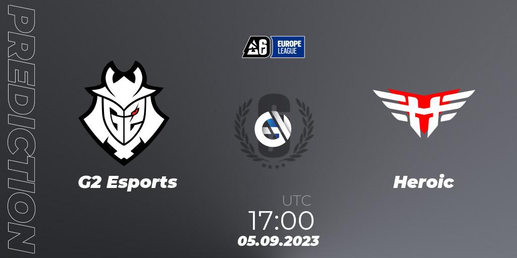 Prognose für das Spiel G2 Esports VS Heroic. 05.09.2023 at 17:00. Rainbow Six - Europe League 2023 - Stage 2