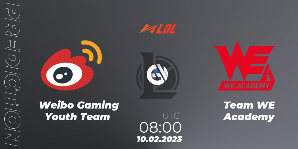 Prognose für das Spiel Weibo Gaming Youth Team VS Team WE Academy. 10.02.23. LoL - LDL 2023 - Swiss Stage