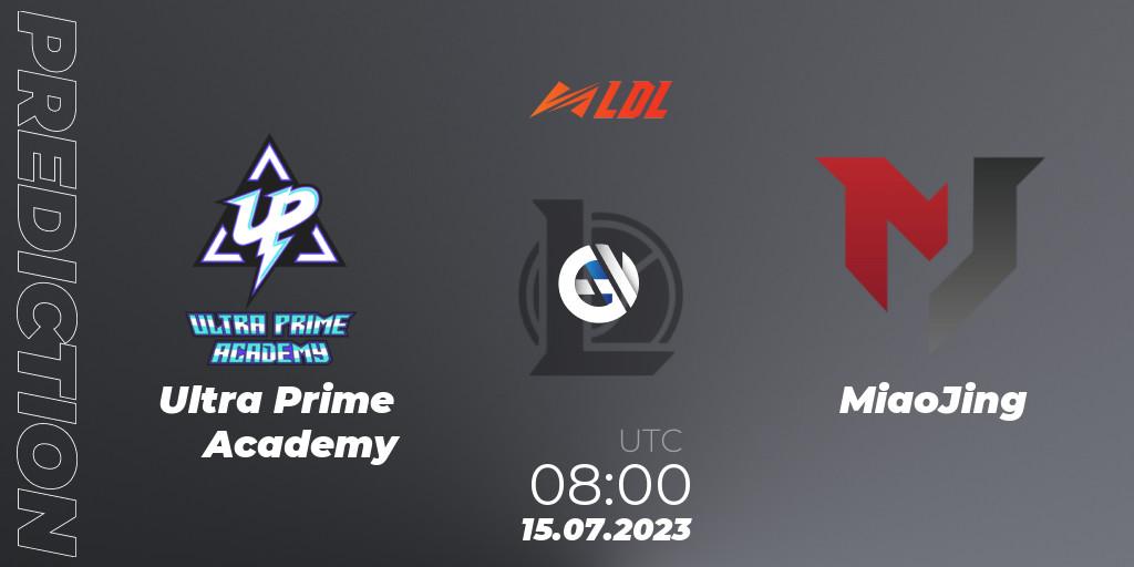 Prognose für das Spiel Ultra Prime Academy VS MiaoJing. 15.07.2023 at 08:00. LoL - LDL 2023 - Regular Season - Stage 3