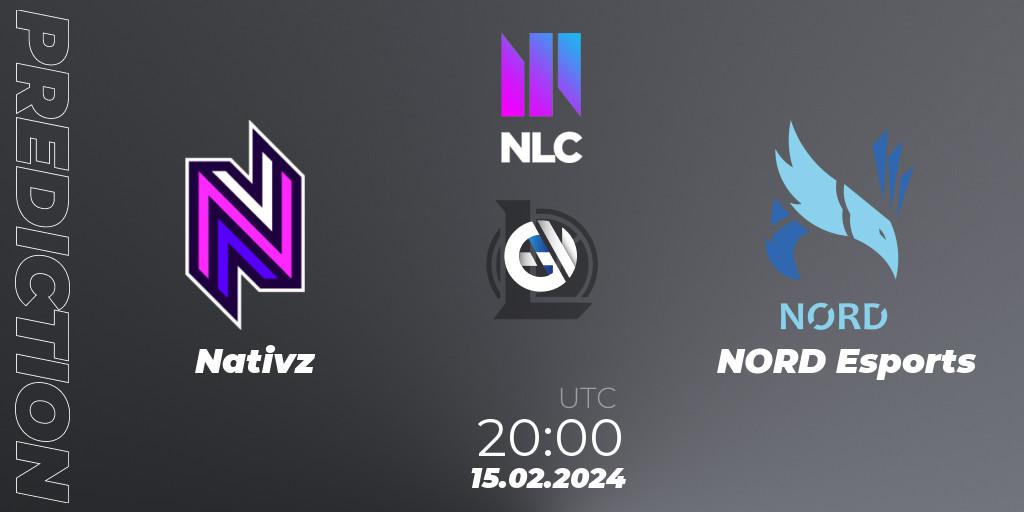 Prognose für das Spiel Nativz VS NORD Esports. 15.02.24. LoL - NLC 1st Division Spring 2024