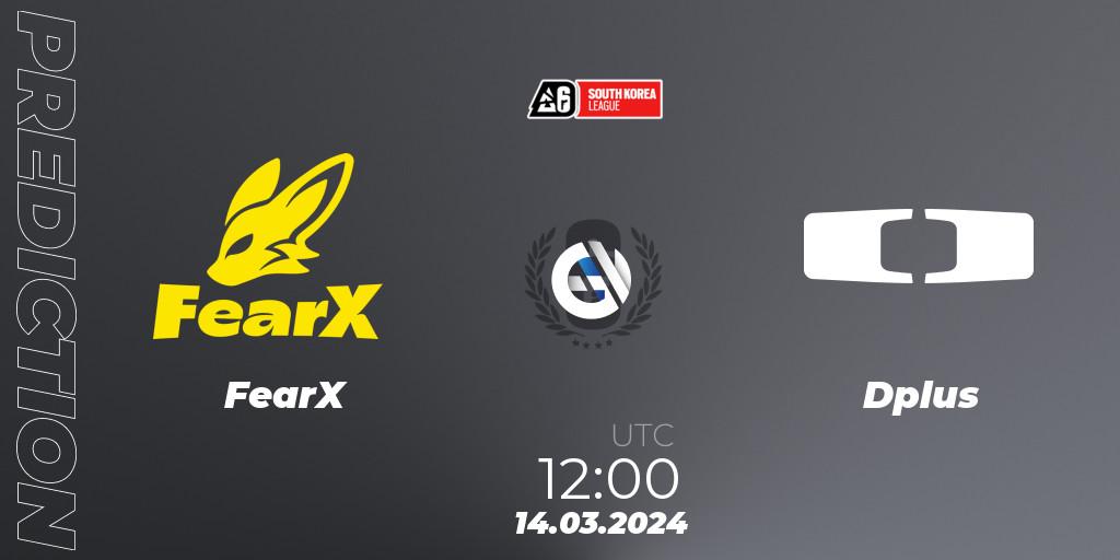 Prognose für das Spiel FearX VS Dplus. 14.03.24. Rainbow Six - South Korea League 2024 - Stage 1