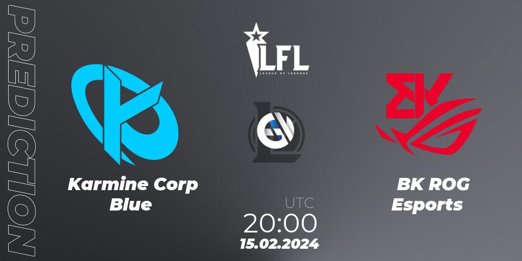 Prognose für das Spiel Karmine Corp Blue VS BK ROG Esports. 15.02.24. LoL - LFL Spring 2024