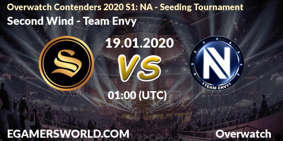 Prognose für das Spiel Second Wind VS Team Envy. 19.01.20. Overwatch - Overwatch Contenders 2020 S1: NA - Seeding Tournament