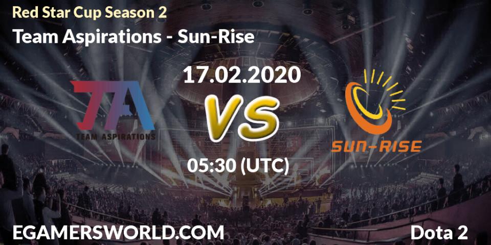 Prognose für das Spiel Team Aspirations VS Sun-Rise. 21.02.20. Dota 2 - Red Star Cup Season 3